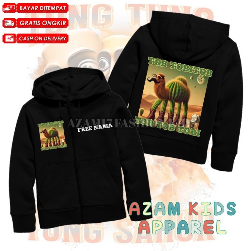 (BISA COD) JAKET HOODIE ANAK ANOMALI TOB TOBI TOB TOB FREE NAMA / JAKET RESLETING ANAK ANOMALI TOB T