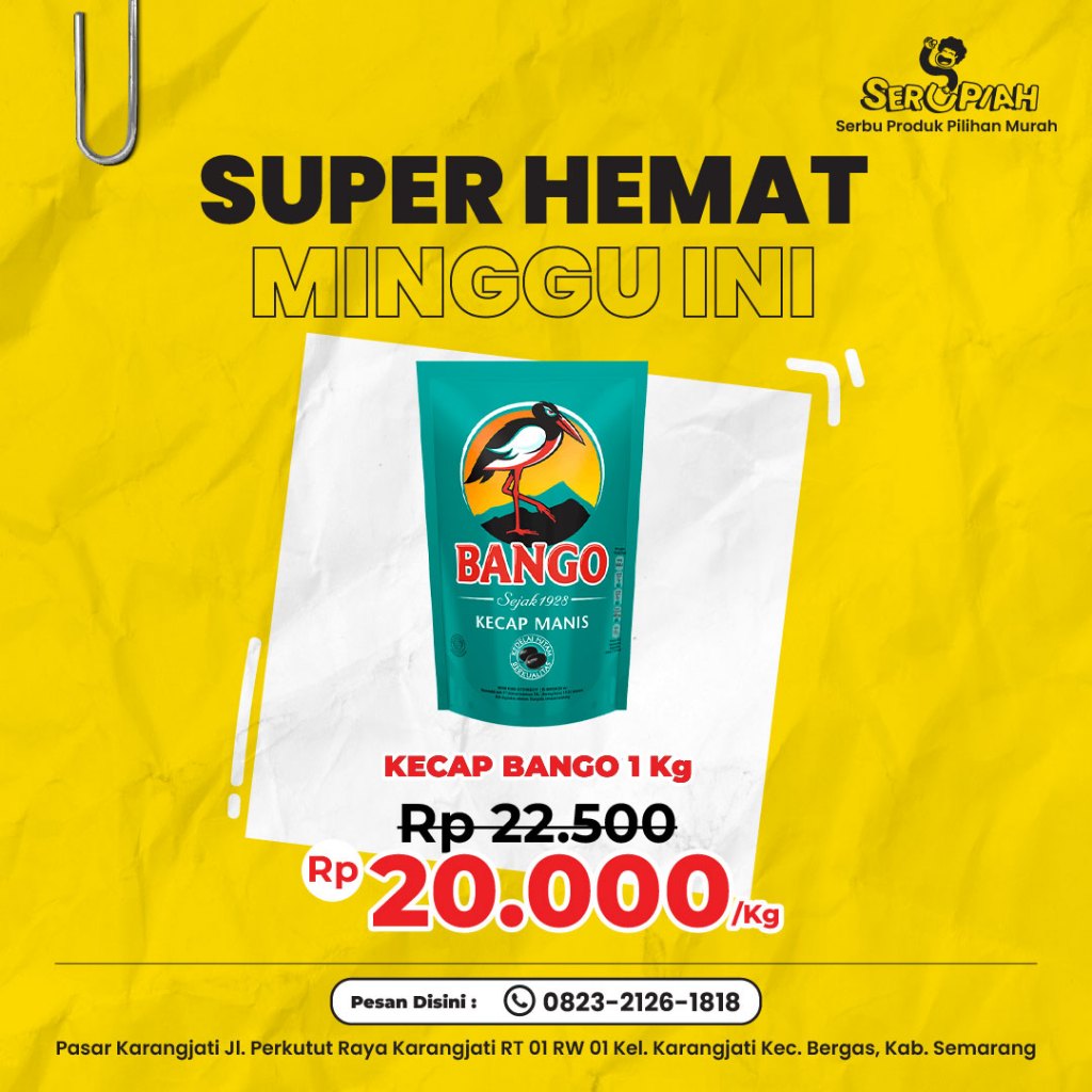 

PROMO HEMAT MINGGU INI Kecap Bango Kecap Manis 1 Kg