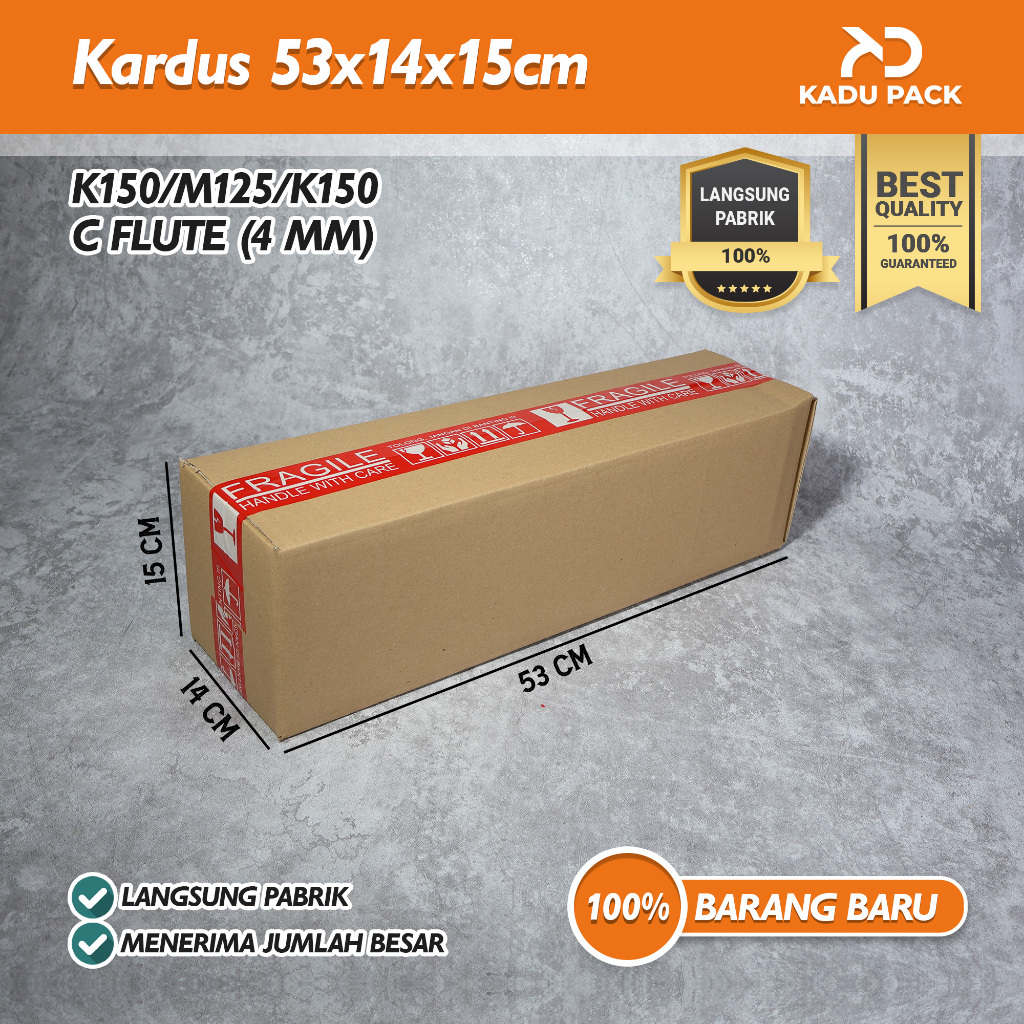 

(Harga 10 Pcs) Kardus Karton Box Packing Polos | 53x14x15 cm | Polos