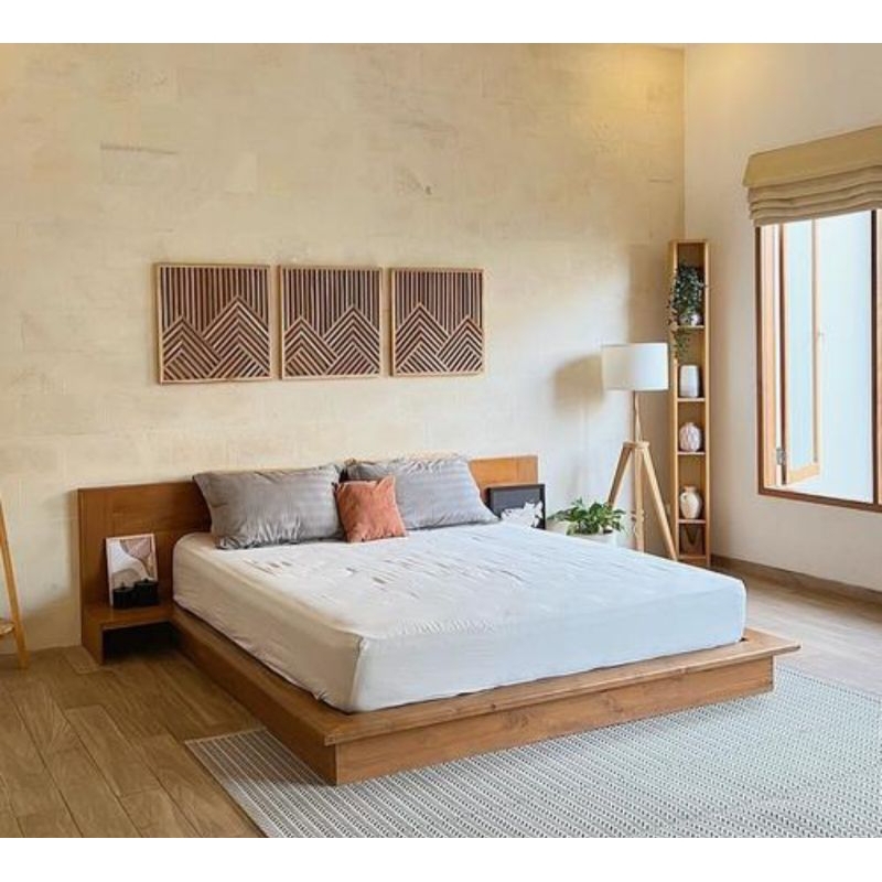 RAY dipan, dipan tempat tidur, tempat tidur minimalis jati - 120x200