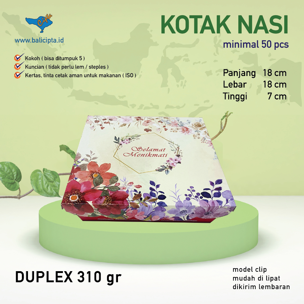 18 x 18 cm Kotak Makanan / Box Nasi / Kotak Nasi / Dus Nasi / Kotak Hajatan