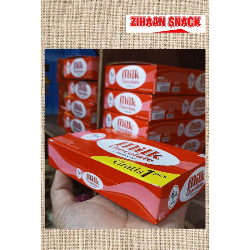 

Milk Chocolate compound | cokelat milk ayam jago | 1box isi 12 pcs + 1 bonus