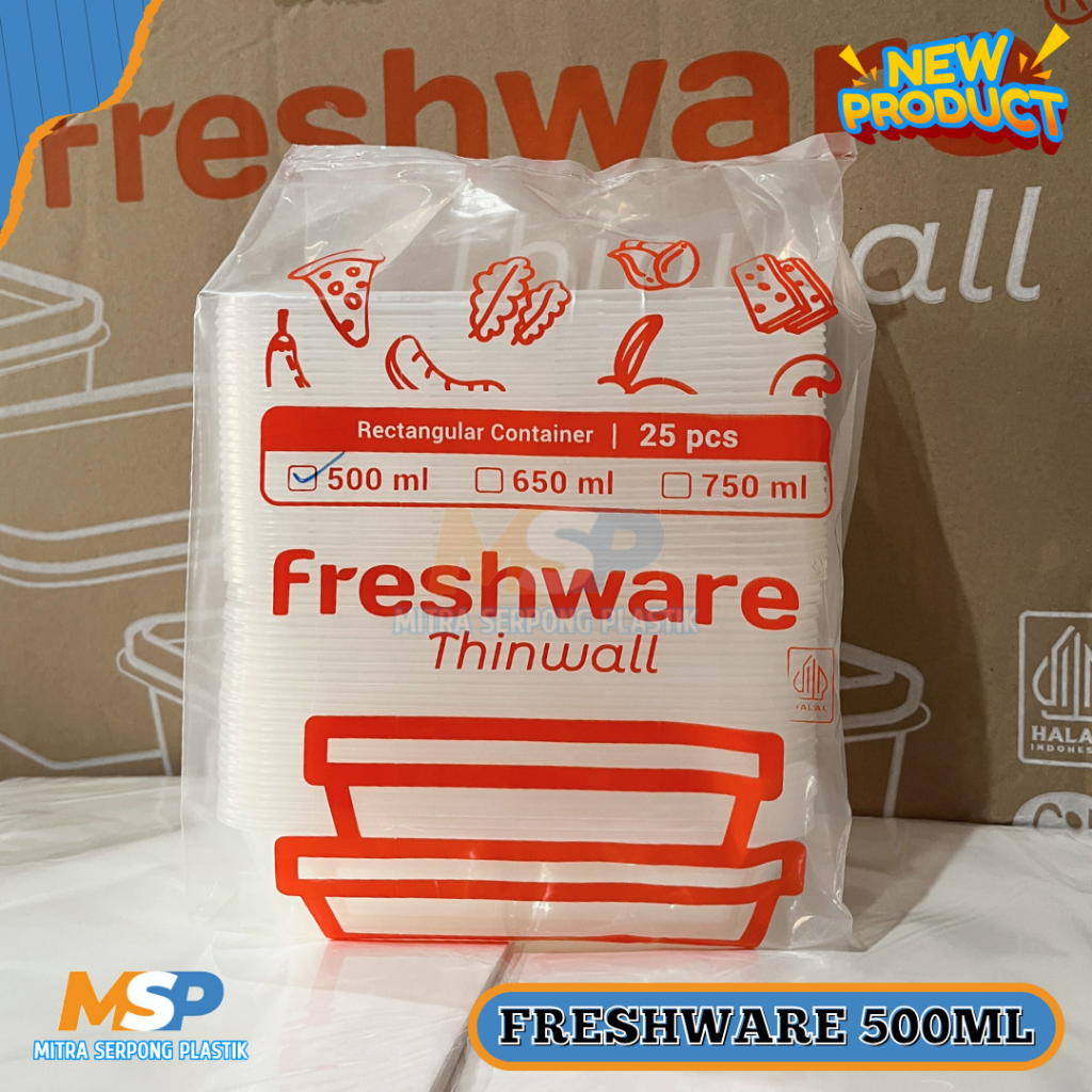 THINWALL FRESHWARE RECTANGLE 500ML