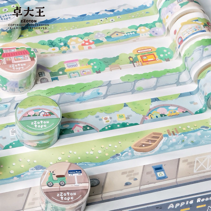 

(9D) washi tape selotip kartun anak korea style cute lucu korean journaling zzoton studio