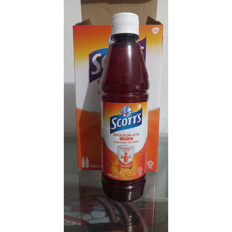 Scott's Emulsion Vita Orange Malaysia Cod Liver Oil Extra Vitamin A & D Calcium