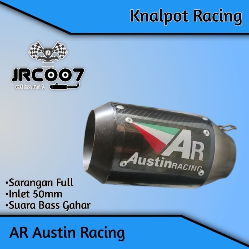 Knalpot Racing AR Austin Racing GP1 Karbon Silincer Only Inlet 50mm Universal All Motor Matic Bebek 