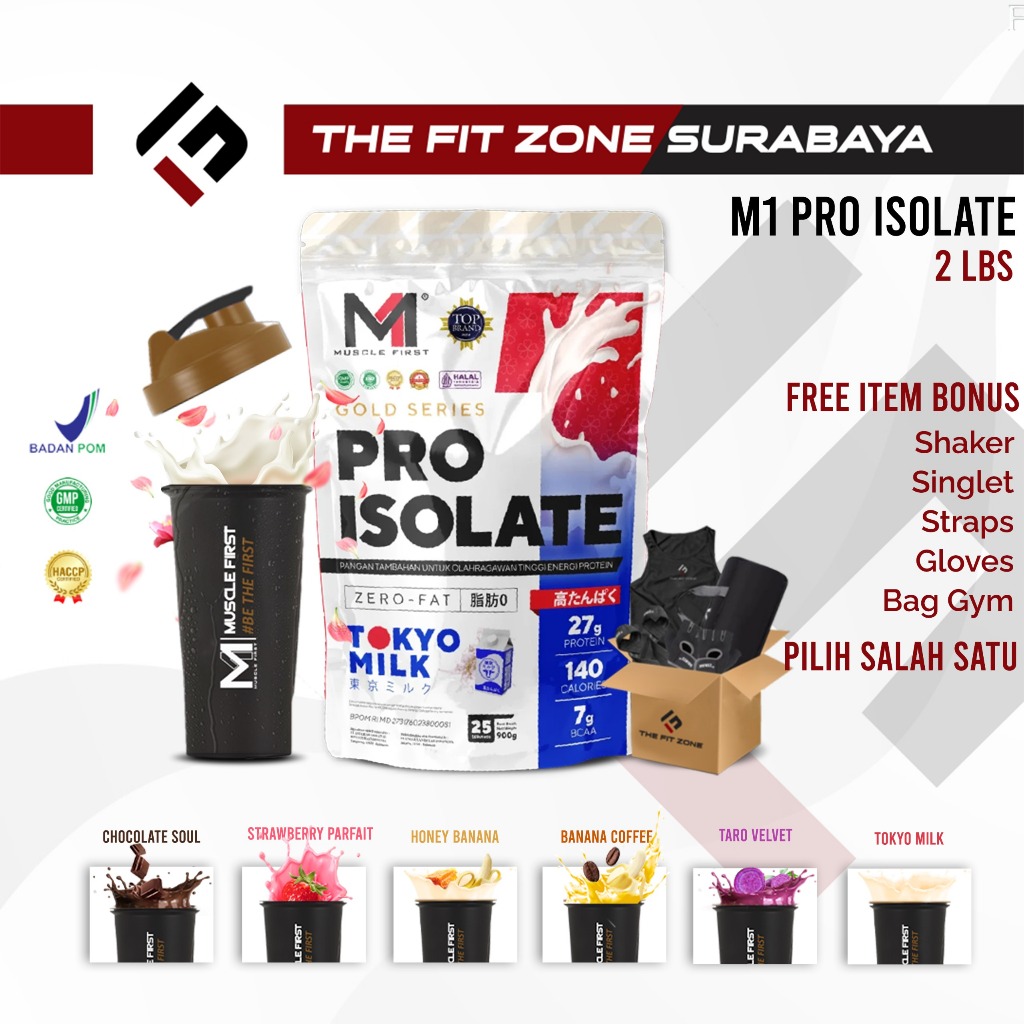 Muscle First M1 Gold Pro Isolate 2 Lbs 30 Servings - Susu Whey Protein Isolate Murni Rendah Kalori B