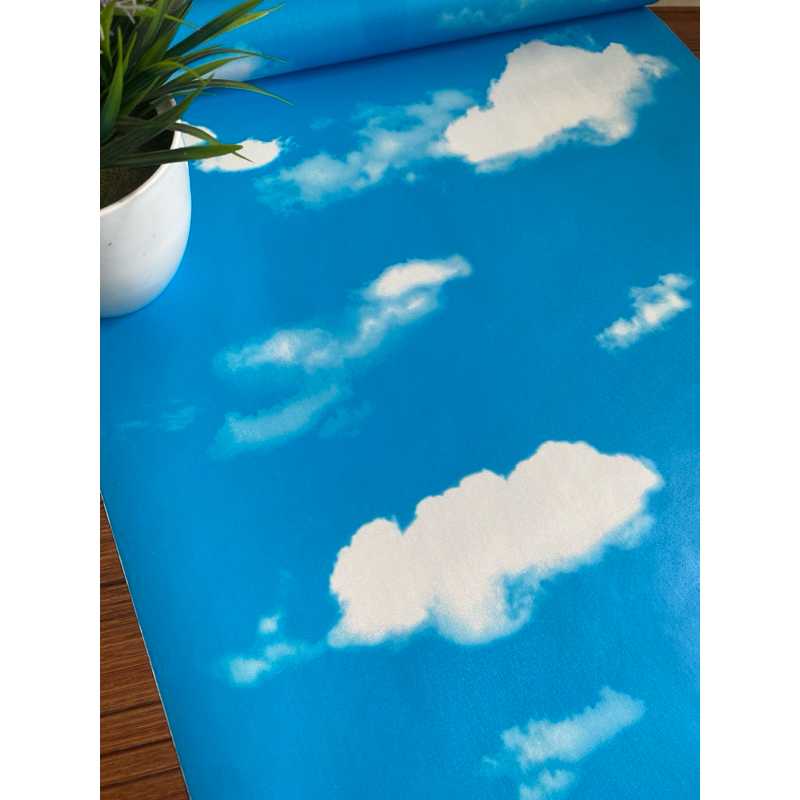Wallpaper Sticker Premium Motif AWAN LANGIT BIRU plafon dan tembok