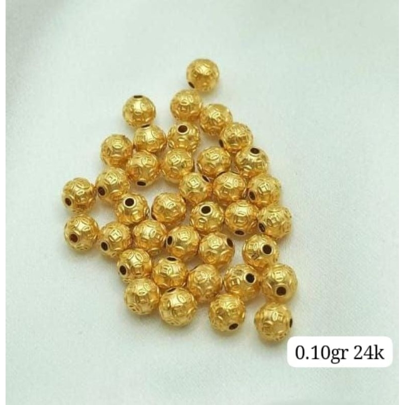Charm Emas Asli Bola Koin 24K Hongkong 999%
