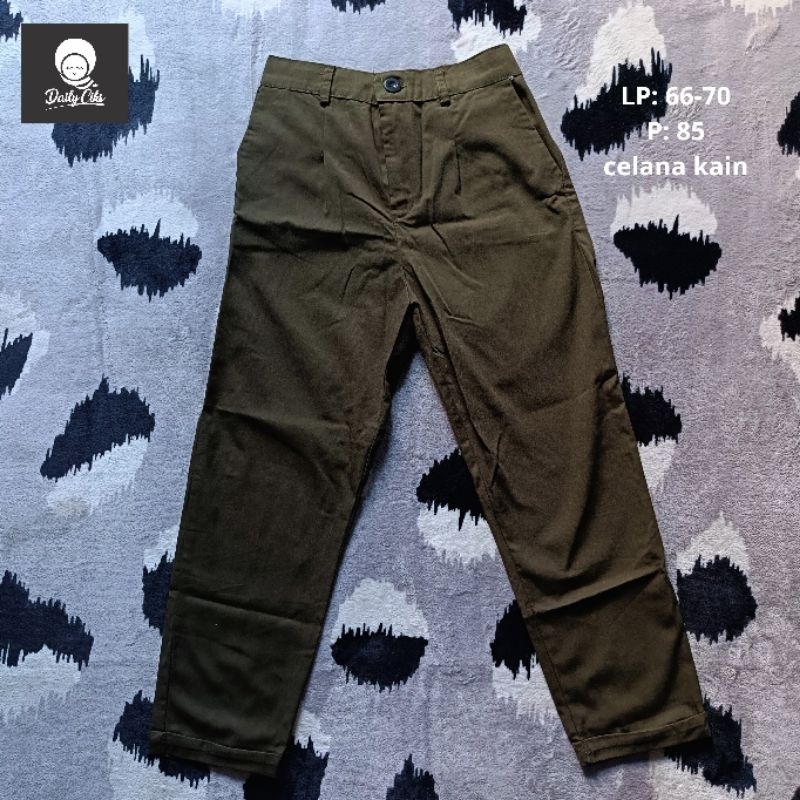 PRELOVED PL CELANA KANTOR KAIN WANITA ARMY