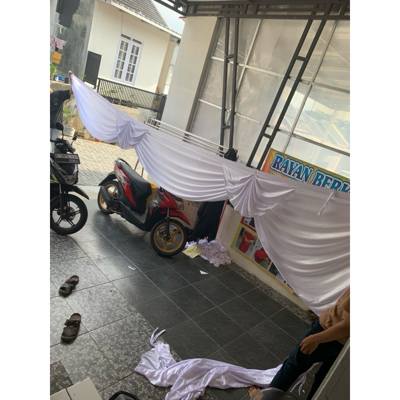 Rumbai tenda/poni kipas panjang 4 meter (perlembar)