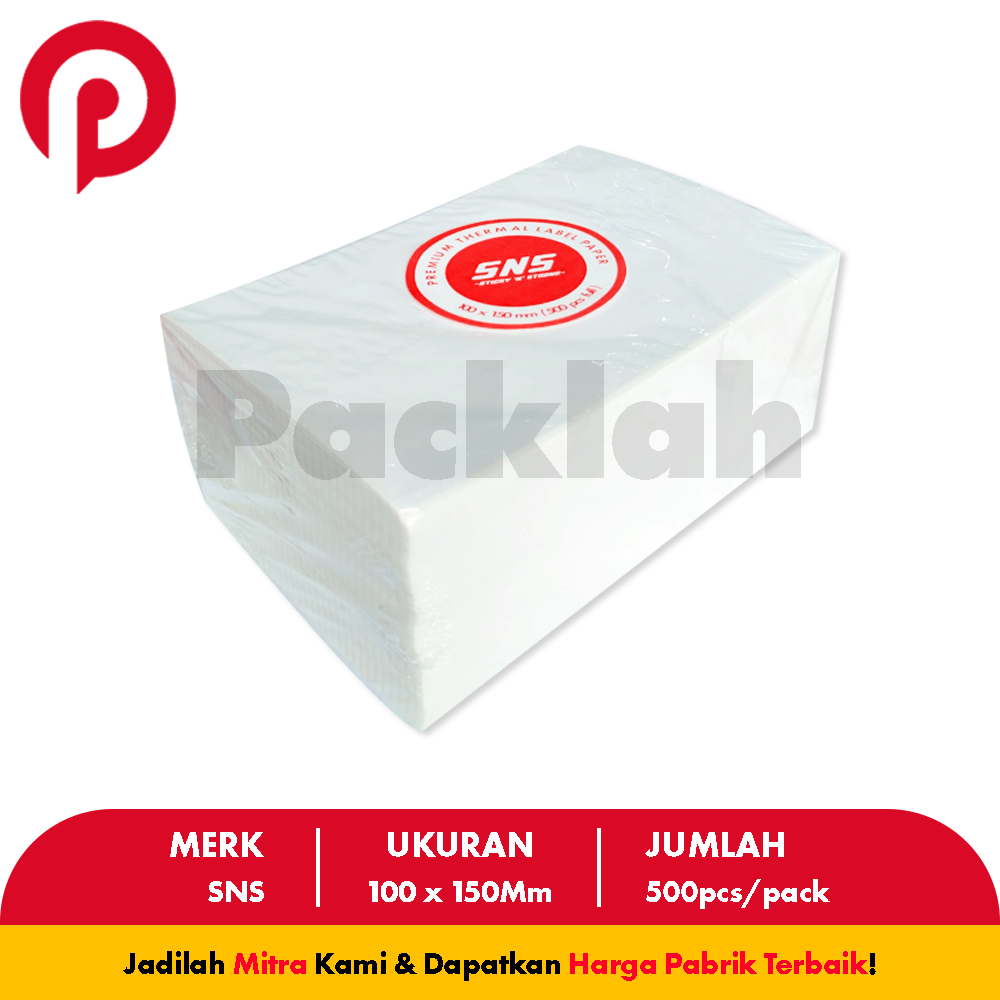 

LABEL THERMAL / KERTAS THERMAL / STICKER THERMAL 100x150 mm A6 500 Lembar PackLah