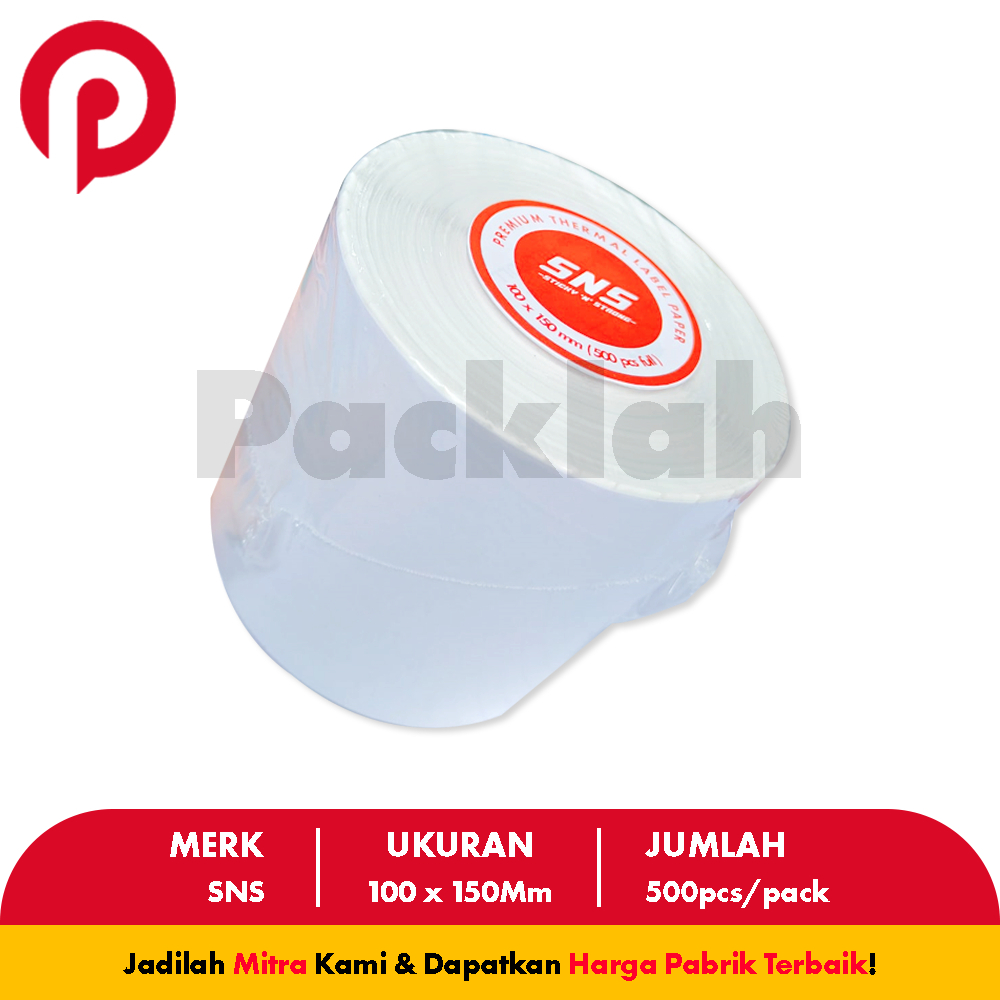 

RB6 LABEL THERMAL / KERTAS THERMAL / STICKER THERMAL 100x150 mm A6 500 Lembar PackLah