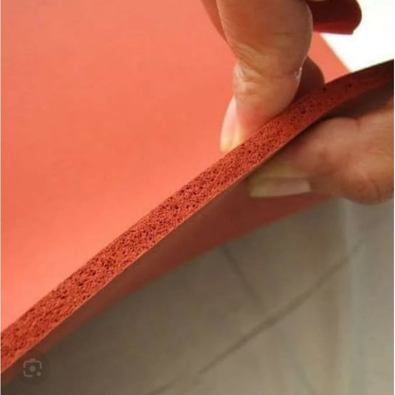 sponge silicon merah tebal 5mm 1m x 1m