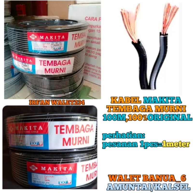 kabel  makita 100M/kabel tembaga murni/kabel walet /kabel tahan panas