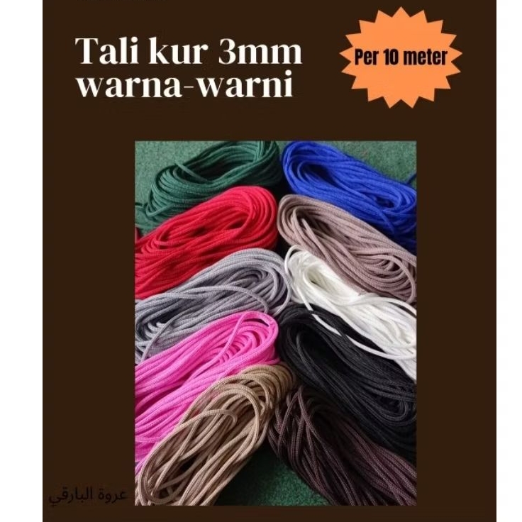 

Tali kur 3mm warna warni per 10 meter