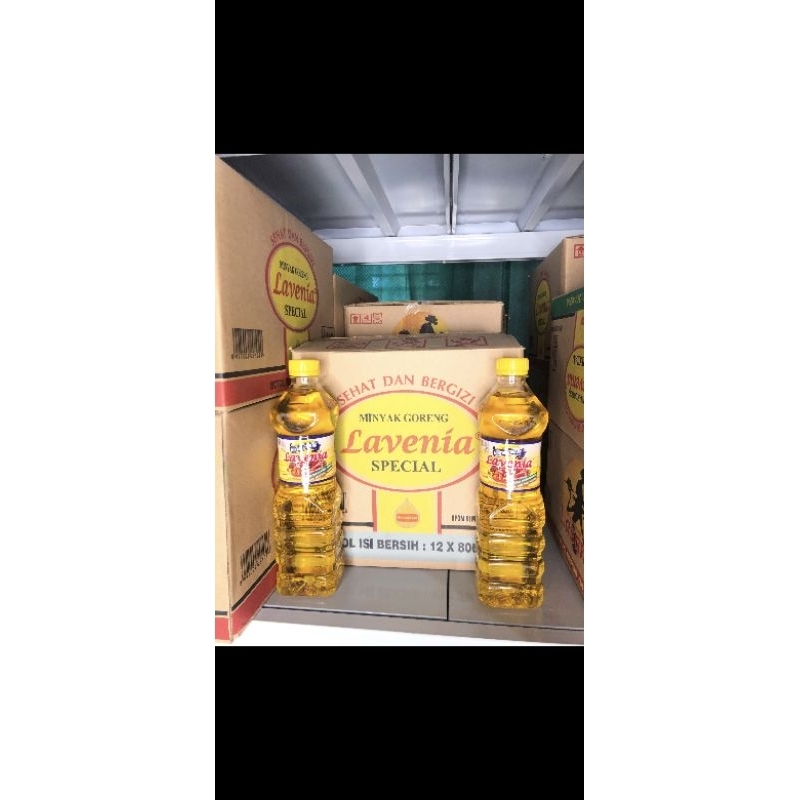 

minyak goreng 800ml kemasan botol lavenia 6pcs