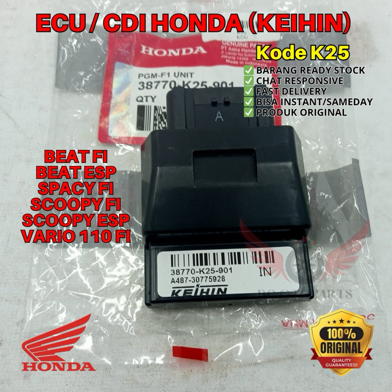 K25 ECU BEAT FI ORIGINAL AHM HONDA, ECU KEIHIN HONDA BEAT ESP, CDI HONDA SPACY FI, ECU KEIHIN SCOOPY