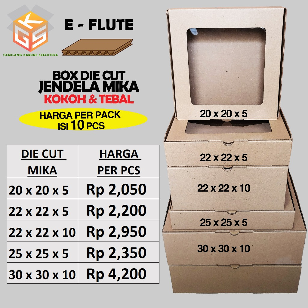 

KARDUS MIKA 10pcs BOX MIKA Kardus Mika 30x30x10 Dus Mika 25x25x5 Kardus Mika 22x22x10 Kardus Mika