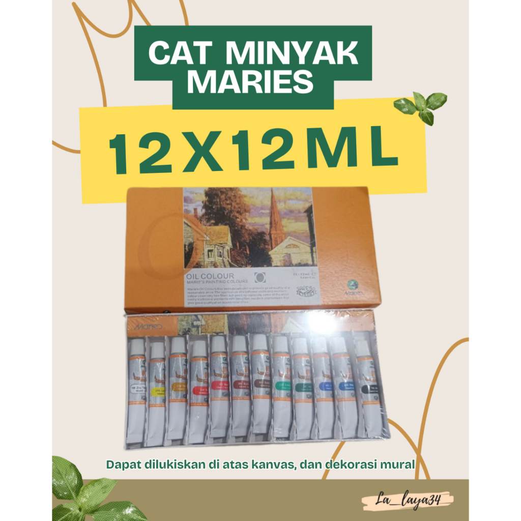 

Cat Minyak Maries 12x12ML Oil Colour