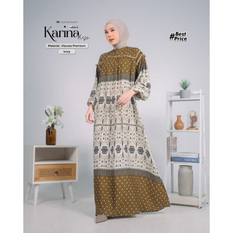 READY STOCK✅KARINA DRESS ORI ALFASA DAILY✅COD✅ GRATIS ONGKIR✅