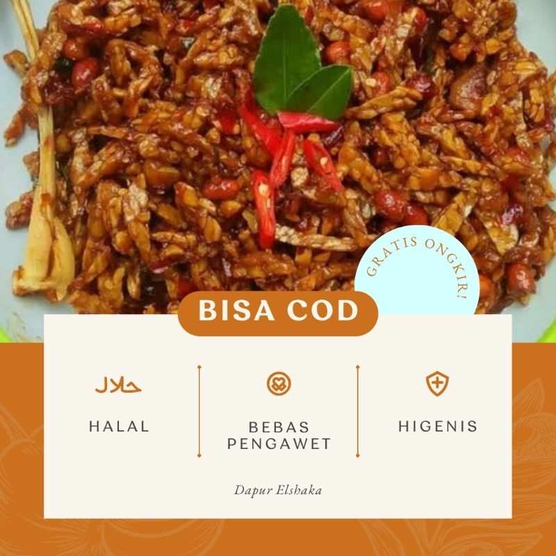 

Tempe Orek Balado/Tempe Orek kering pedas manis 200-300 Gr Dapur Adzam