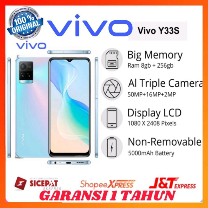 AIG [PROMO] HP VIVO Y33s Ram 8+128GB & Ram 8+256GB Display 6,58 inches + Camera 50MP + Battery