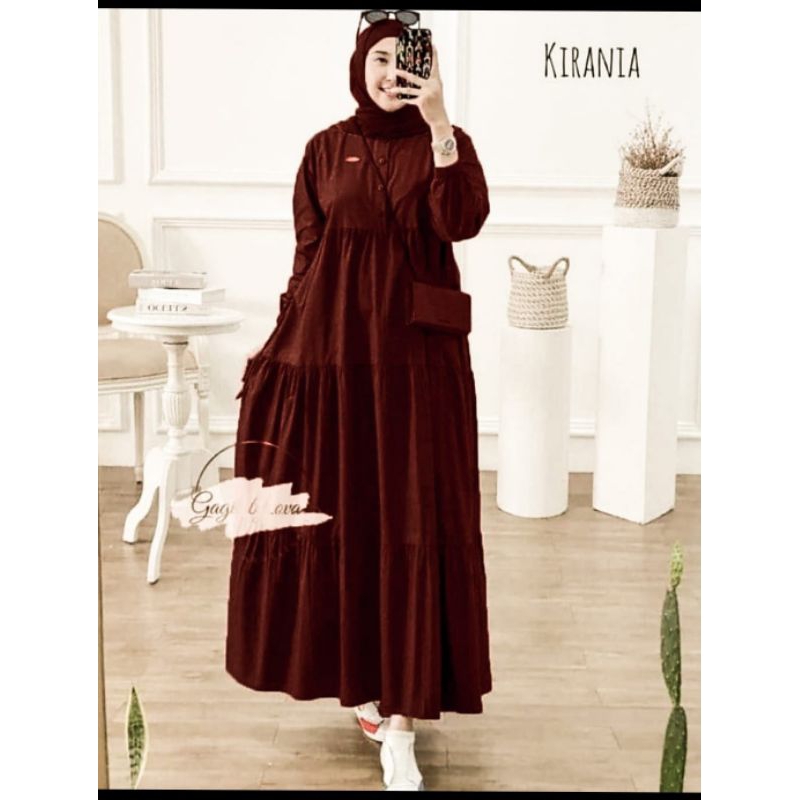 Kirania Midi Dress Rayon Polos Terlaris