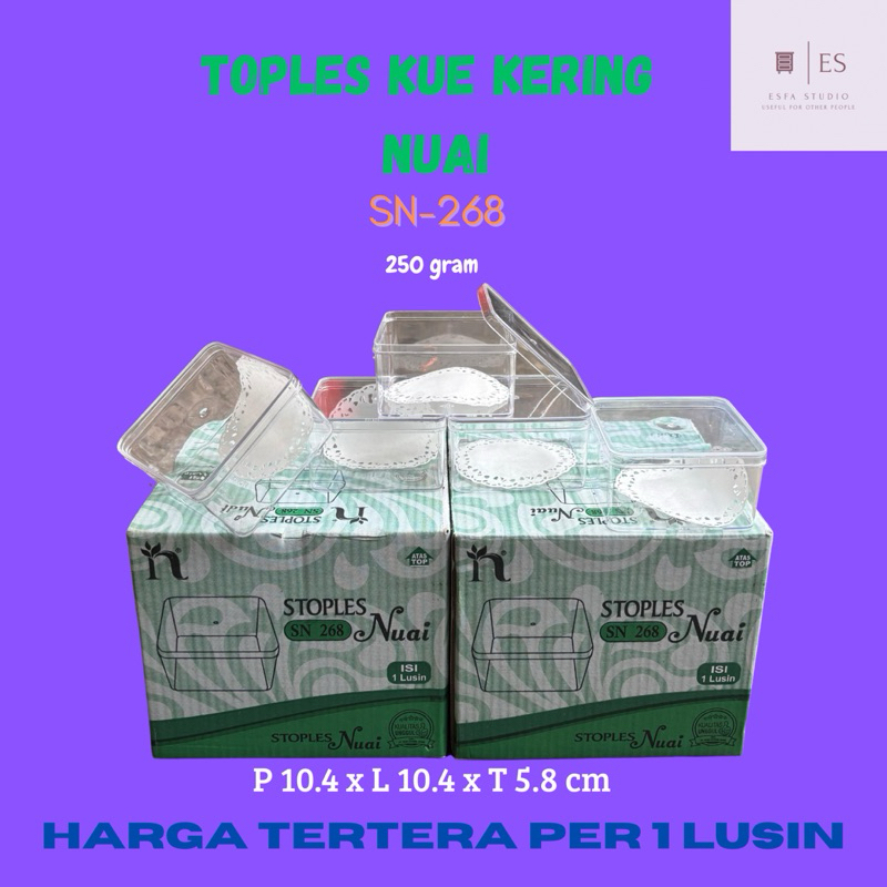 SALE TOPLES KUE KERING KOTAK 200-250 Gram / TOPLES KUE MURAH NUAI SN 268
