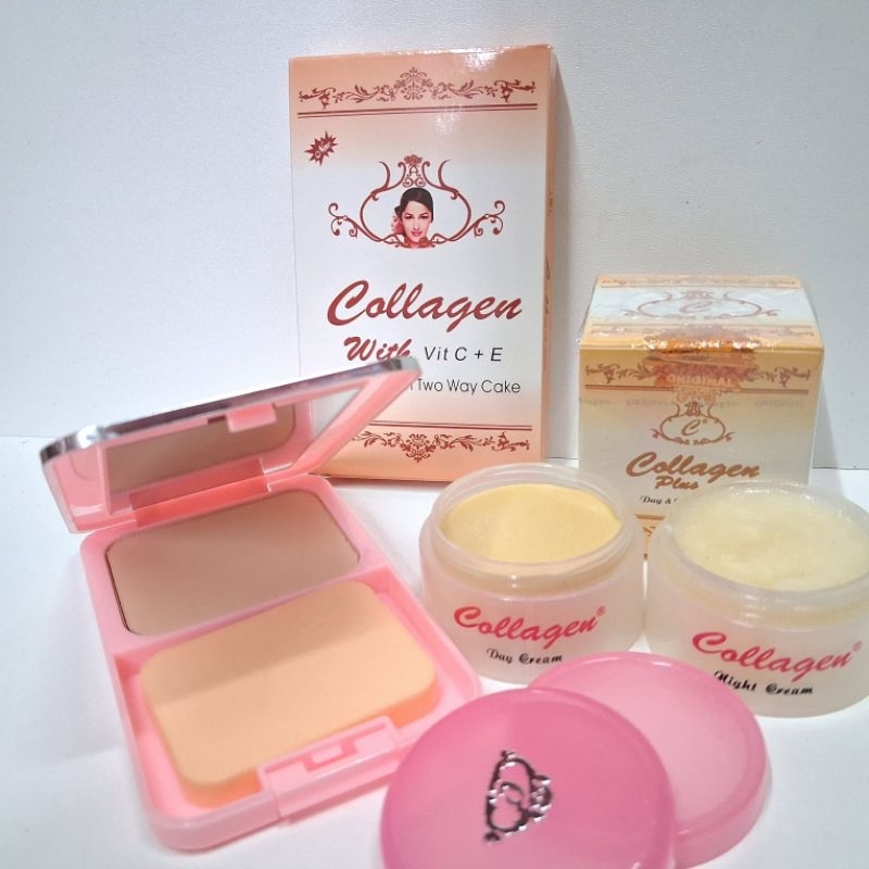 Paket pelembab Collagen (susun,bedak)