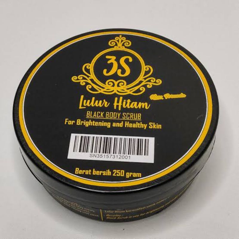 Lulur Hitam 3S 250 gr Black Body Scrub