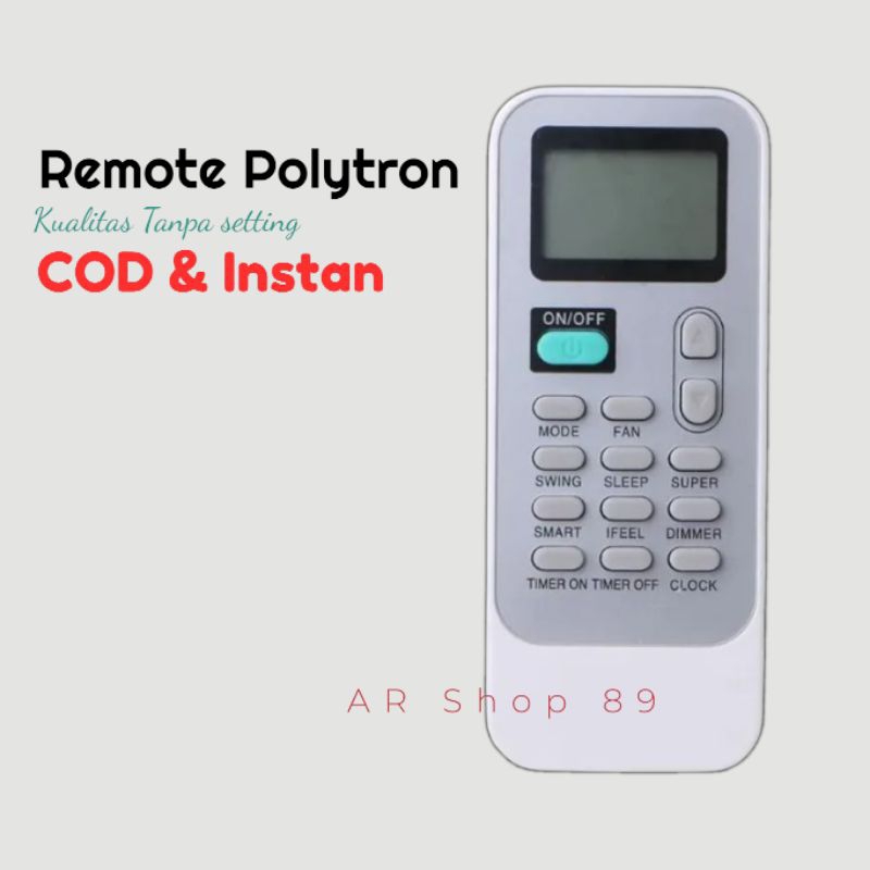 Remote remot AC Polytron tanpa setting langsung pakai/remot AC Polytron universal original/remote co