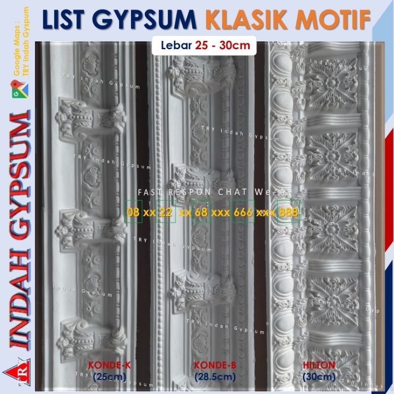 List Plafon Gypsum motif KLASIK 25cm-30cm - Original TRYINDAH