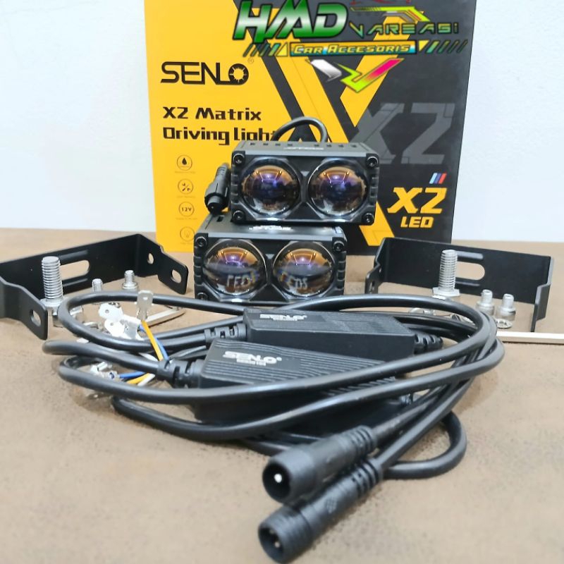 LAMPU SENLO X2 Flus Mini Projie SQL 2 Mata Projector LED MOTOR MOBIL 90Watt - X2 SENLO KUNING PUTIH