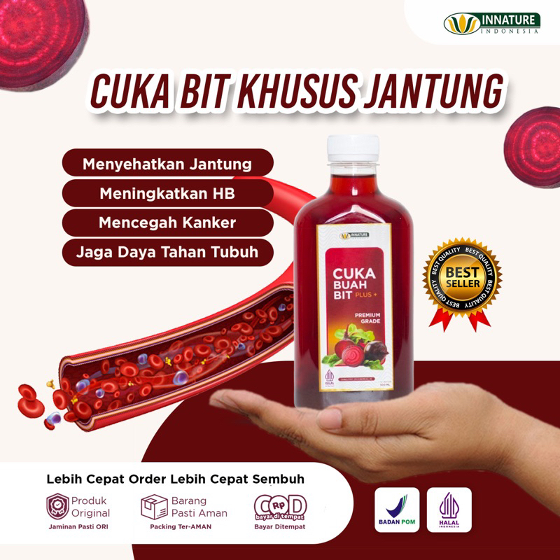 

INNATURE Cuka Buah Bit Murni | Perbaiki Sel Darah & Sehatkan Jantung | Penambah Darah Secara Alami bukan bitovin