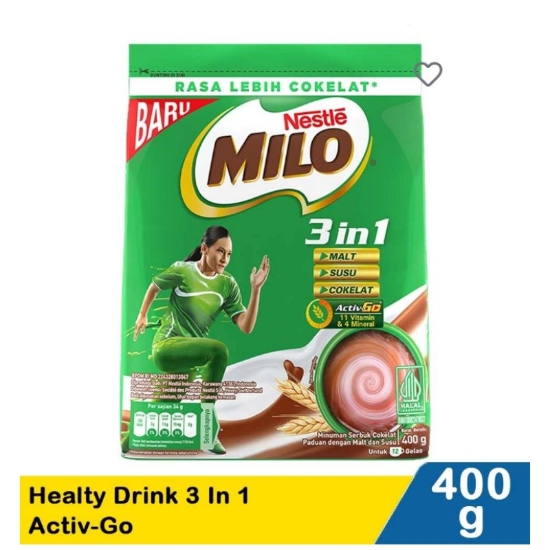 

Milo Healty Drink 3 In 1 Activ-Go400G