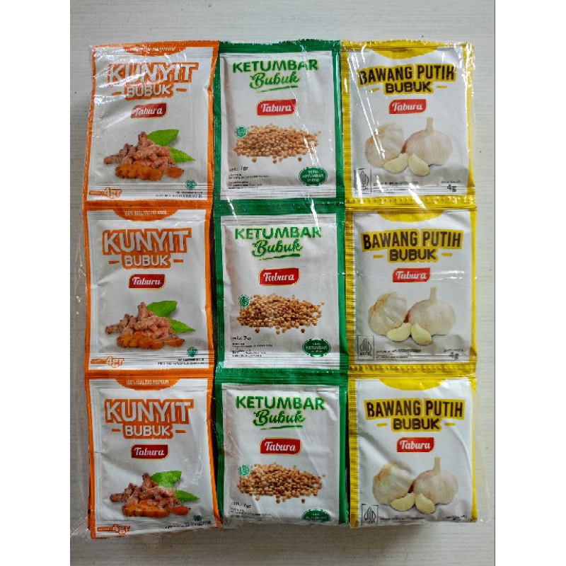 

bawang putih/ kunyit/ ketumbar bubuk tabura