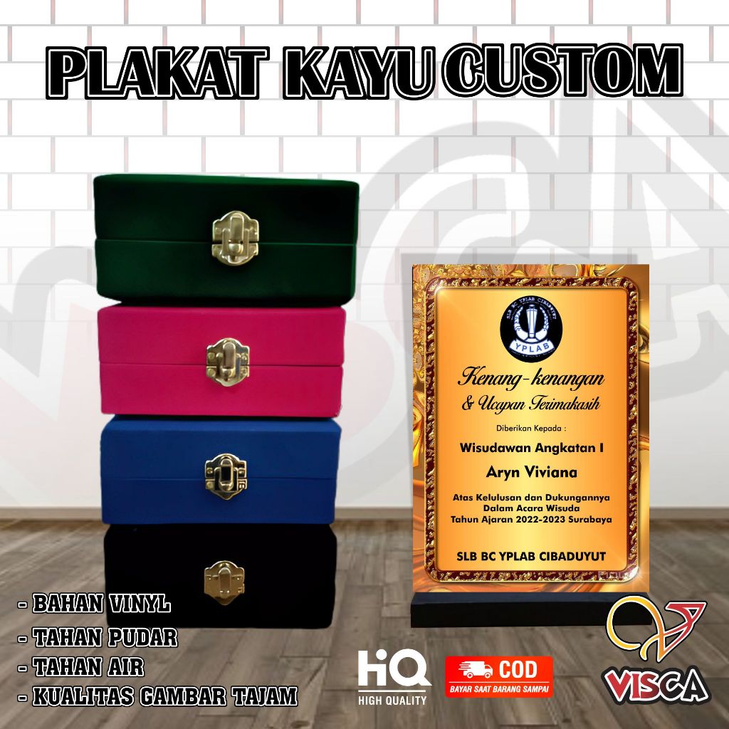 Plakat kayu plakat kenangan plakat cinderamata plakat kayu PKL plakat kenang kenangan vandel plakat 