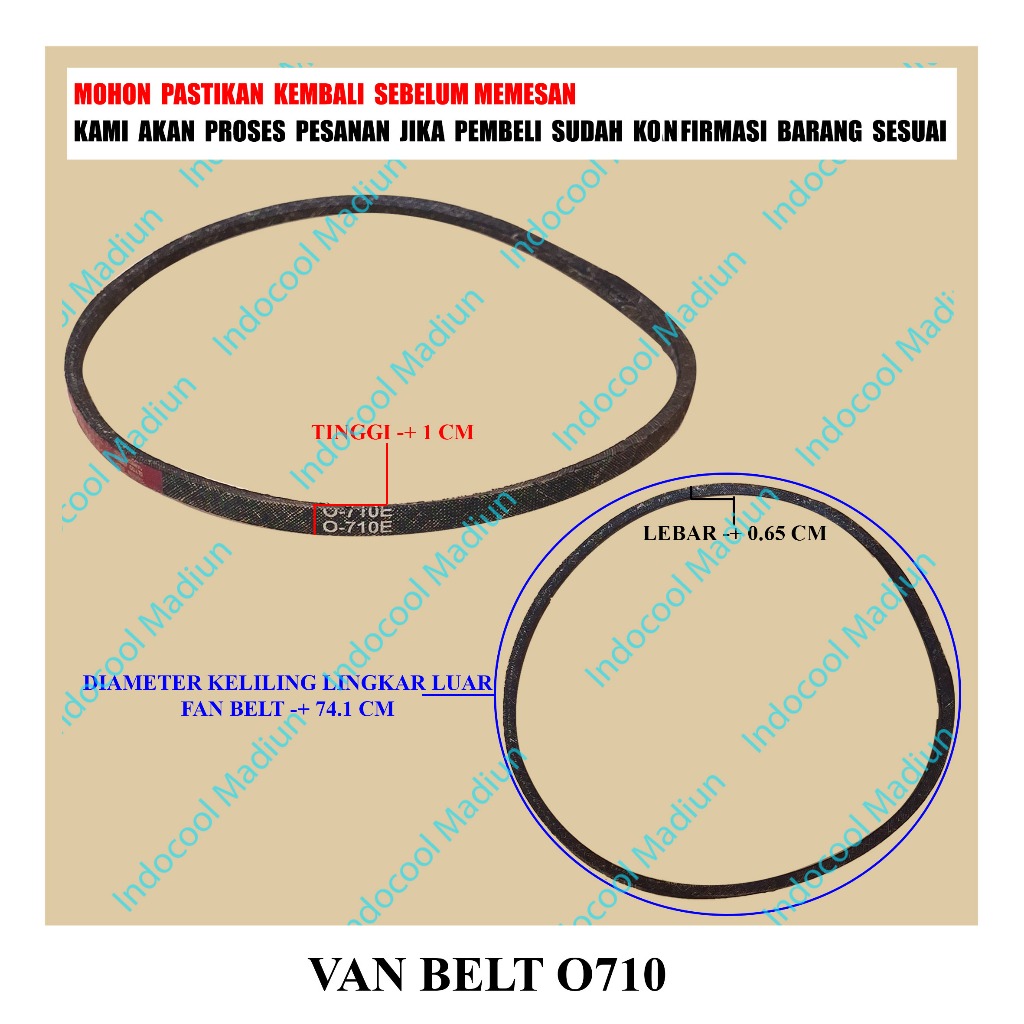 FB710 LINDEN MESIN CUCI / V BELT MESIN CUCI / VAN BELT O710