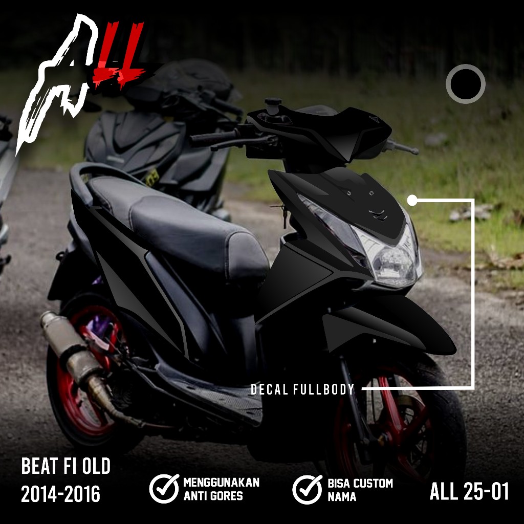 (COD) TERBARU NEW Stiker Decal Full Body Beat FI OLD 2014 2015 2016 - NEW Decal Sticker Modifikasi D