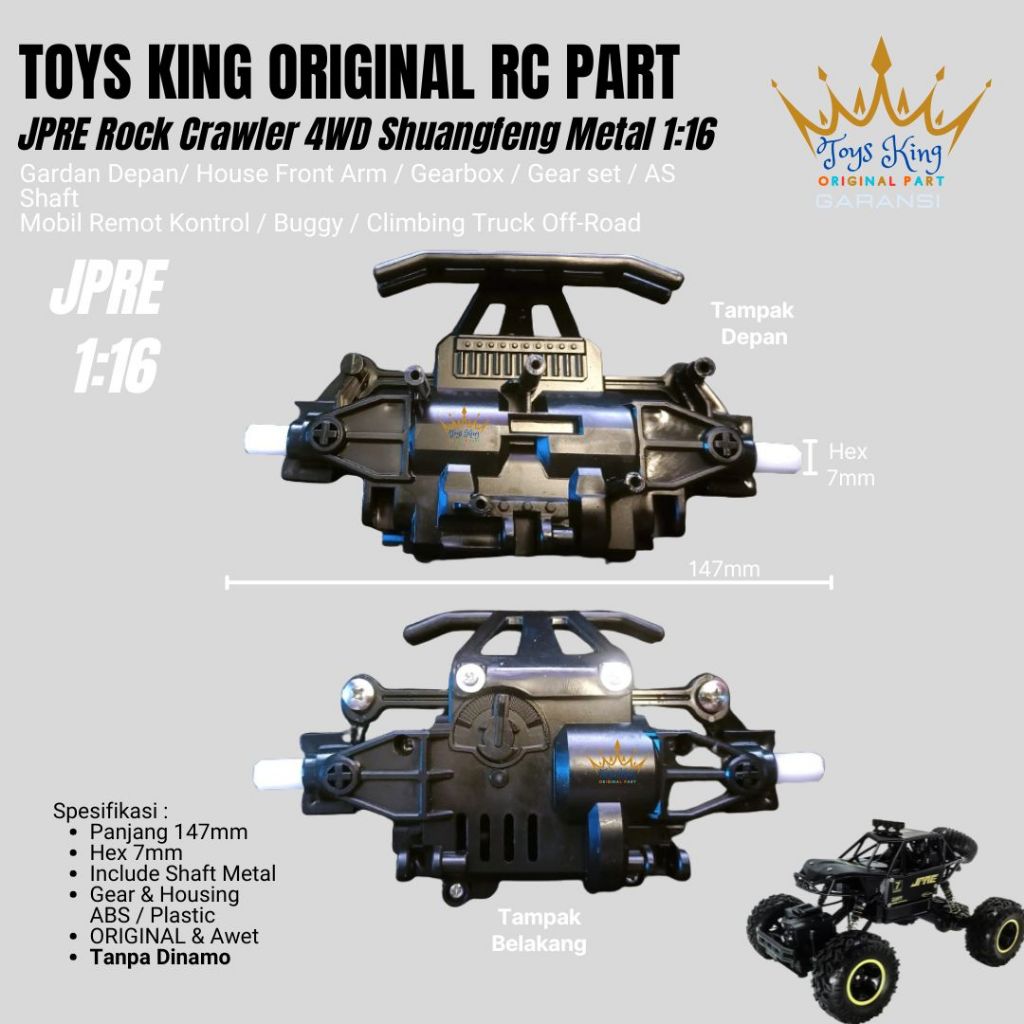 ARIVINDO Gardan Depan / Gearbox / RC Rock Crawler Off Road JPRE 4WD 1:16 Part