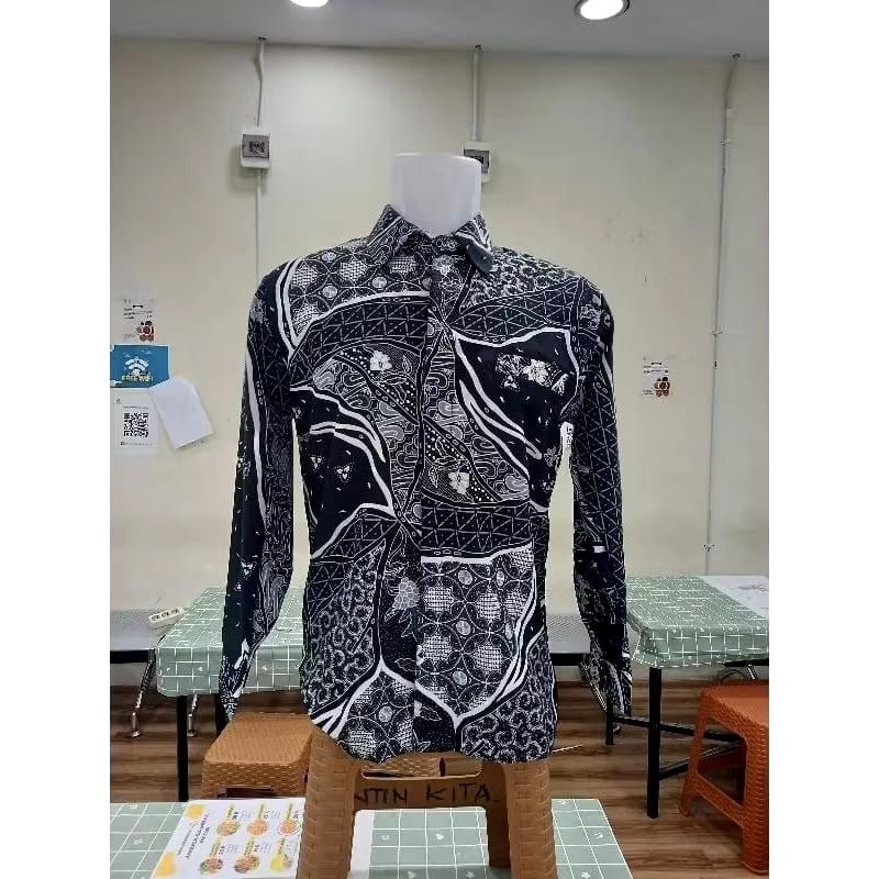 kemeja batik peria lengan panjang / kemeja batik modern / cocok buat seragam keluarga / kondangan