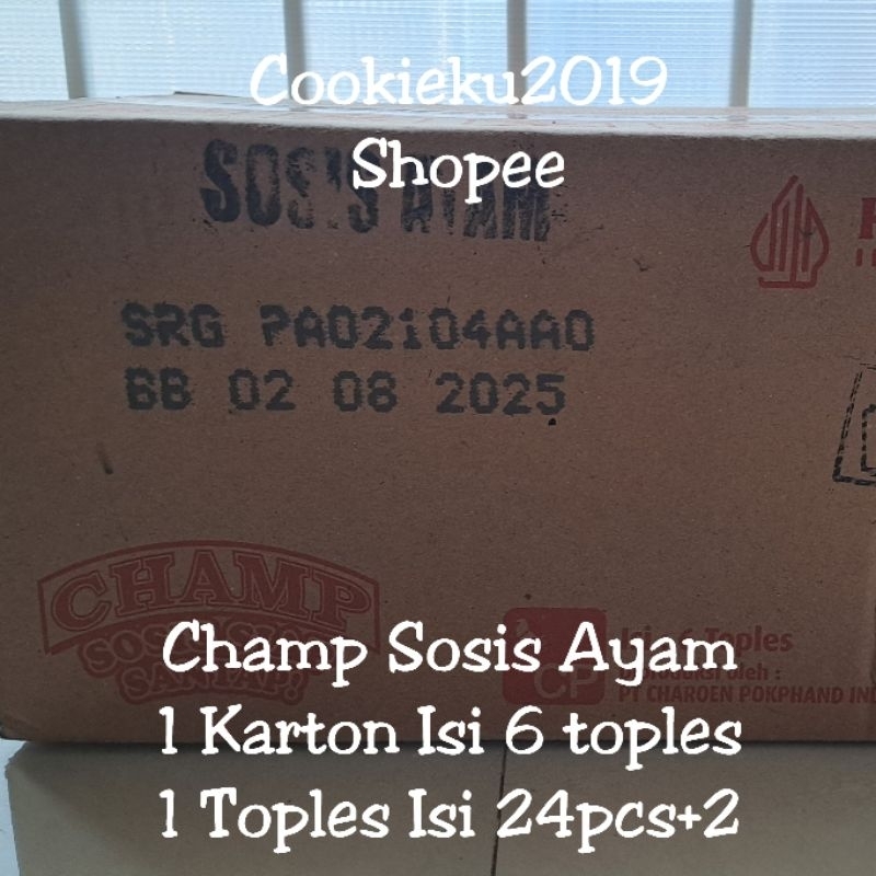 

Champ Sosis Siap Santap Dus isi 6 Toples sosis ayam