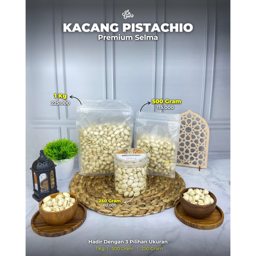 

Kacang Pistachio Fustuk Isi Cokelat Dubai Kemasan Kualitas Import 100% Organik
