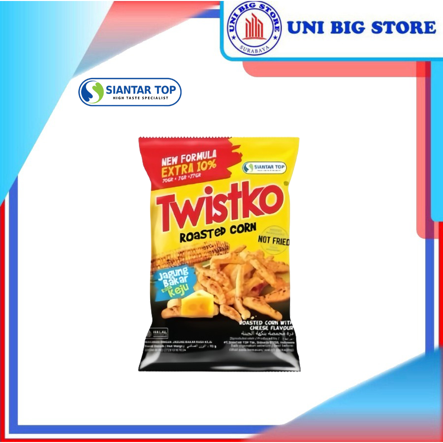 

Twistko Roasted Corn with Cheese Flavour 70 gr Cemilan Jagung Bakar Rasa Keju