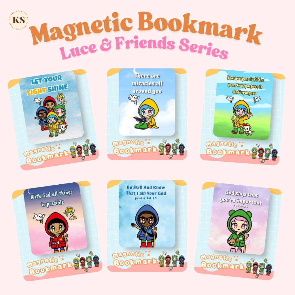 

Magnetic Bookmark LUCE & FRIENDS Pembatas Buku Magnet Lucu Simpel Tema Maskot Yubileum 2025 Merchandise Souvenir