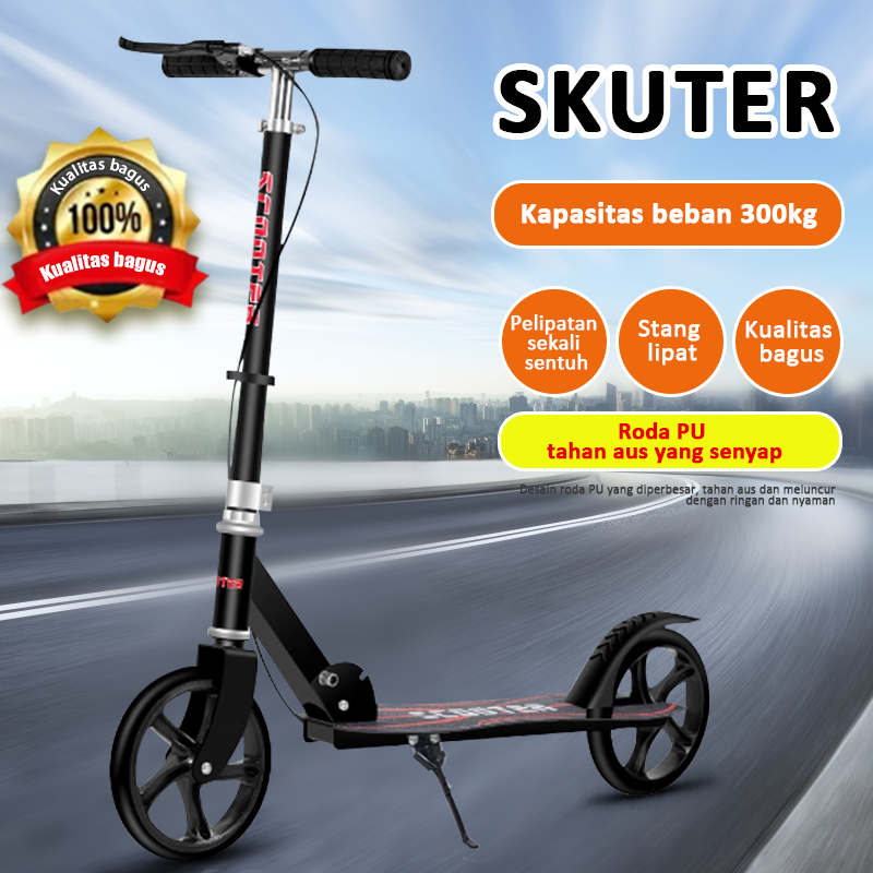 Terbaru Skuter Lipat Roda 2 Skuter Anak Sekuter Remaja Portabel Scooter Rem Tangan Skuter Mobilitas