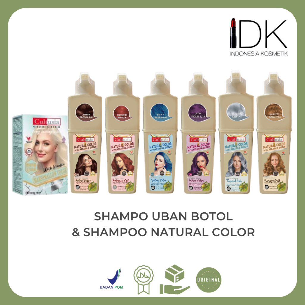 Cultusia Paket Shampo Semir Shampo Natural Color & Bleaching Keratin