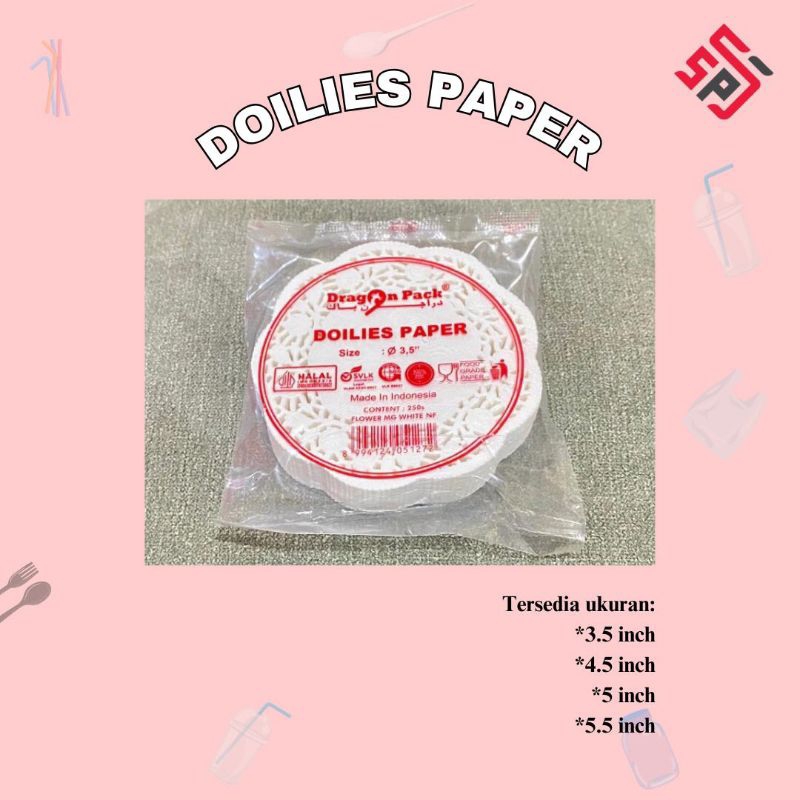 Kertas Dollies Putih/Alas kue Renda