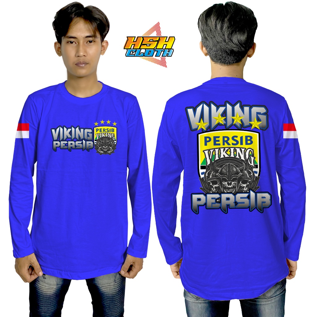 Baju Kaos Distro Lengan Panjang Persib Viking Bandung Bisa Custom - HSHCloth